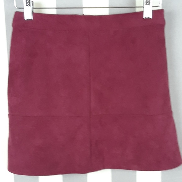 Lulus Dresses & Skirts - Lulus faux suede wine color mini skirt size S